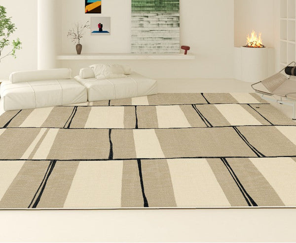Bedroom Modern Floor Rugs, Modern Area Rug for Living Room, Contemporary Soft Rugs under Sofa, Large Area Rugs for Office-HomePaintingDecor