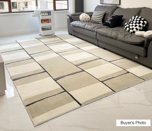 Modern Area Rug for Living Room, Contemporary Soft Rugs under Sofa, Bedroom Modern Floor Rugs, Large Area Rugs for Office-HomePaintingDecor