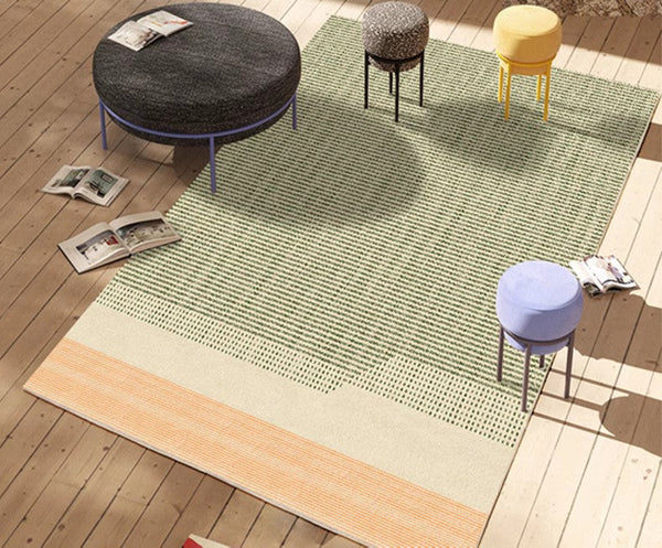 Contemporary Abstract Rugs for Dining Room, Living Room Modern Rug Ideas, Bedroom Floor Rugs, Green Abstract Rugs for Living Room-HomePaintingDecor