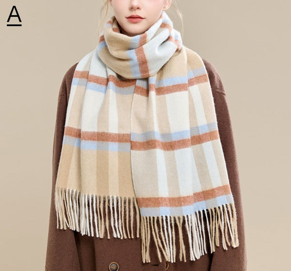 Elegant Wool Scarves, Winter Wool Scarf, Warm Winter Scarf, Holiday Scarf, Christmas Gifts for Her, Cold Weather Scarf, Fashion Scarf, Soft Cashmere Scarf for Girls-HomePaintingDecor