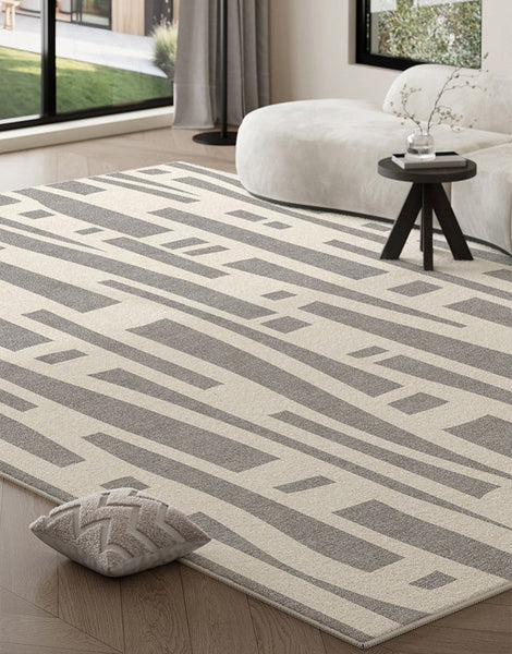 Large Modern Rugs for Living Room, Gray Geometric Area Rugs for Bedroom, Contemporary Area Rugs for Dining Room-HomePaintingDecor