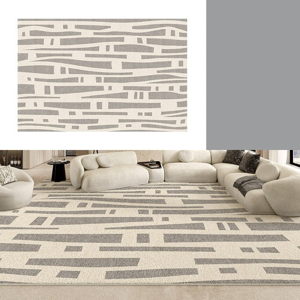 Large Modern Rugs for Living Room, Gray Geometric Area Rugs for Bedroom, Contemporary Area Rugs for Dining Room-HomePaintingDecor