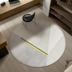 Modern Round Rugs under Coffee Table, Dining Room Modern Rugs, Gray Contemporary Round Rugs under Chairs, Circular Area Rugs for Bedroom-HomePaintingDecor
