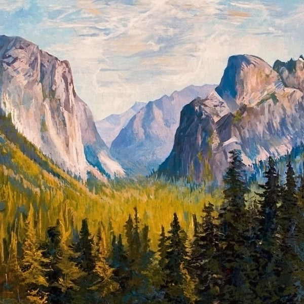 Original Small Landscape Paintings, Small Hand Painted Canvas Art, Yosemite National Park Mountain Painting, Easy Landscape Painting Ideas, Simple Small Canvas Paintings-HomePaintingDecor