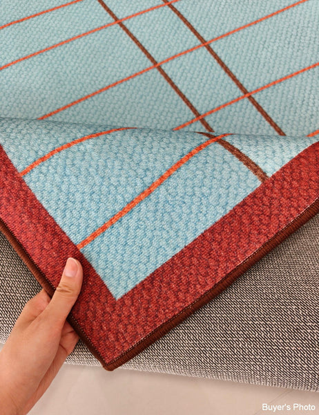 Modern Living Room Rug Ideas, Mid Century Contemporary Rugs, Geometric Modern Area Rugs, Blue Modern Rugs for Dining Room-HomePaintingDecor