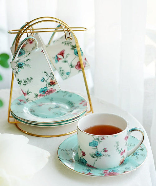 Elegant Coffee Cup, Porcelain Tea cups, British Tea Cup Set, Vintage Tea Cup Set, Afternoon Tea Cup with Saucer Set, Porcelain Coffee Cups, Coffee Cup in Gift Box-HomePaintingDecor