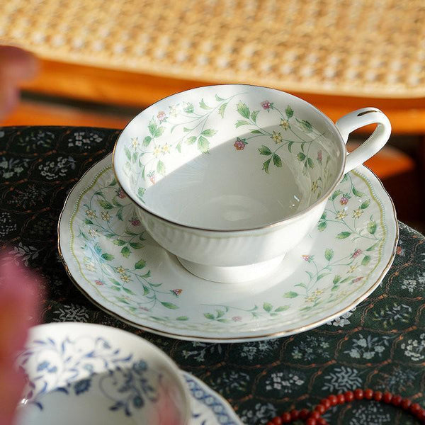 Floral Tea Cup Set, Classic British Tea Cups, Traditional Tea Cup Set, Porcelain Tea Cups, Elegant Tea Cup With Saucer, Ceramic Tea Cup with Saucer, Tea Cup Set, Vintage Tea Cup Set, Modern Ceramic Cups-HomePaintingDecor