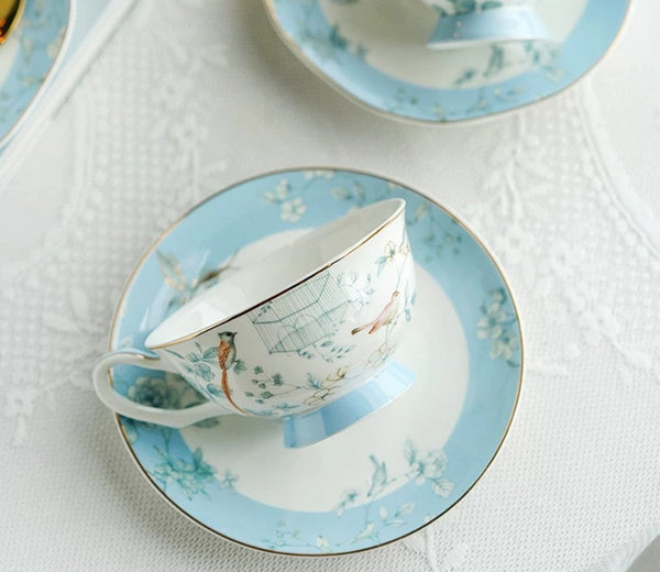 Luxury Tea Cup with Saucer, Elegant Coffee Cup, Ceramic Tea Cup Set, Porcelain Coffee Cup, Porcelain Tea cups, British Tea Cup Set, Afternoon Tea Cup with Saucer Set-HomePaintingDecor