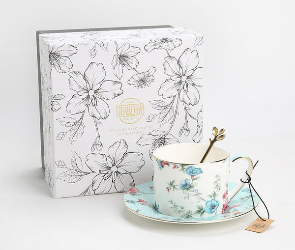 Elegant Coffee Cup, Porcelain Tea cups, British Tea Cup Set, Vintage Tea Cup Set, Afternoon Tea Cup with Saucer Set, Porcelain Coffee Cups, Coffee Cup in Gift Box-HomePaintingDecor