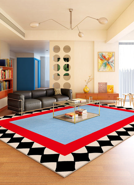 Colorful Modern Rugs for Bedroom, Contemporary Modern Rugs for Living Room, Geometric Modern Rugs, Modern Carpets under Coffee Table-HomePaintingDecor