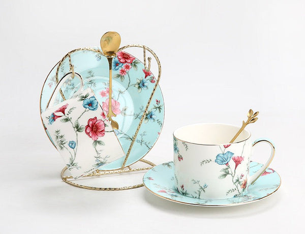 Elegant Coffee Cup, Porcelain Tea cups, British Tea Cup Set, Vintage Tea Cup Set, Afternoon Tea Cup with Saucer Set, Porcelain Coffee Cups, Coffee Cup in Gift Box-HomePaintingDecor