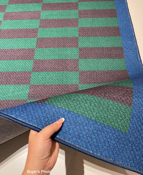 Modern Living Room Rug Ideas, Geometric Contemporary Area Rugs, Green Mid Century Modern Rugs, Colorful Modern Rugs for Dining Room-HomePaintingDecor