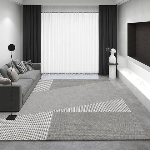 Modern Rug Placement Ideas for Bedroom, Contemporary Modern Rugs for Living Room, Geometric Modern Rugs for Sale, Gray Rugs for Dining Room-HomePaintingDecor