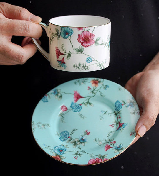 Elegant Coffee Cup, Porcelain Tea cups, British Tea Cup Set, Vintage Tea Cup Set, Afternoon Tea Cup with Saucer Set, Porcelain Coffee Cups, Coffee Cup in Gift Box-HomePaintingDecor