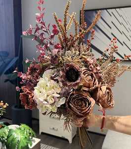 Large Bunch of Flowers Arrangement Interior Design, Creative Modern Artificial Floral Arrangement, Creative Faux Silk Floral Bouquet Table Centerpiece-HomePaintingDecor