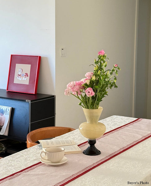 Centerpiece Contemporary Vases on Table, Mid Century Glass Vases, Unique Decorative Glass Vase, Handmade Modern Vases for Living Room, Modern Glass Vase for Flowers-HomePaintingDecor