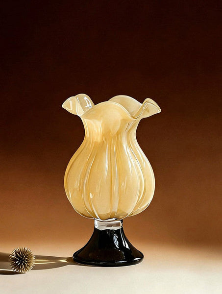 Centerpiece Contemporary Vases on Table, Mid Century Glass Vases, Unique Decorative Glass Vase, Handmade Modern Vases for Living Room, Modern Glass Vase for Flowers-HomePaintingDecor