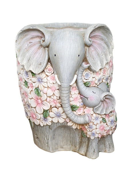 Modern Garden Flower Pot, Unique Animal Statue for Garden Ornaments, Beautiful Elephant Flowerpot, Resin Statue for Garden, Villa Outdoor Decor Gardening Ideas-HomePaintingDecor