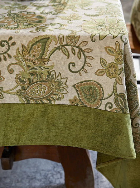Table Cover for Dining Room Table, Flower Pattern Linen Tablecloth for Round Table, Modern Kitchen Table Cover, Simple Modern Rectangle Tablecloth Ideas for Oval Table-HomePaintingDecor