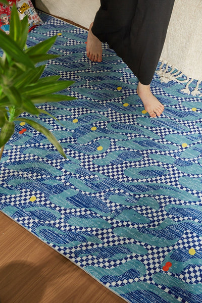 Abstract Area Rugs for Living Room, Contemporary Modern Rugs Next to Bed, Modern Carpets for Office, Geometric Modern Rugs under Dining Room Table-HomePaintingDecor