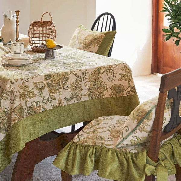 Table Cover for Dining Room Table, Flower Pattern Linen Tablecloth for Round Table, Modern Kitchen Table Cover, Simple Modern Rectangle Tablecloth Ideas for Oval Table-HomePaintingDecor