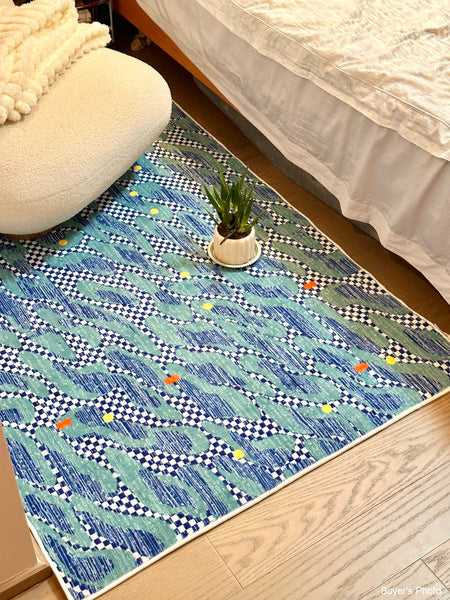 Abstract Area Rugs for Living Room, Contemporary Modern Rugs Next to Bed, Modern Carpets for Office, Geometric Modern Rugs under Dining Room Table-HomePaintingDecor