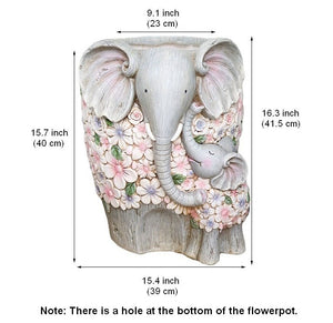 Modern Garden Flower Pot, Unique Animal Statue for Garden Ornaments, Beautiful Elephant Flowerpot, Resin Statue for Garden, Villa Outdoor Decor Gardening Ideas-HomePaintingDecor