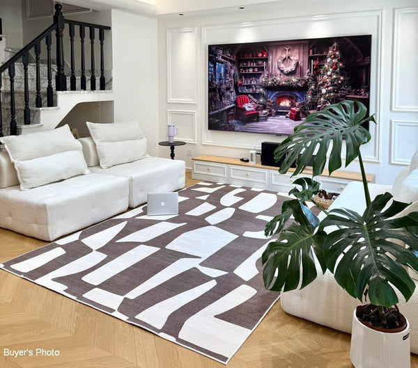 Abstract Contemporary Rugs for Bedroom, Modern Rugs under Sofa, Dining Room Floor Rugs, Modern Rug Ideas for Living Room-HomePaintingDecor