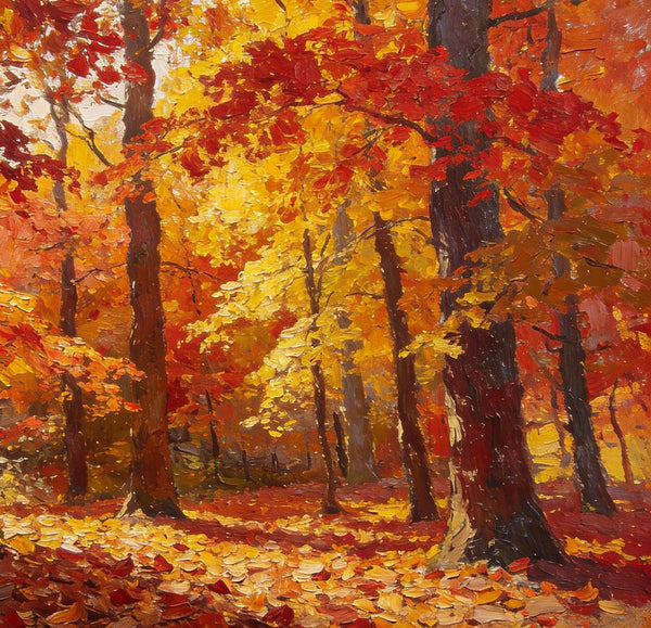 On Canvas Small Paintings, Autumn in the Forest, Hand Painted Canvas Art, Original Oil Paintings, Small Landscape Paintings, Landscape Wall Art Paintings-HomePaintingDecor