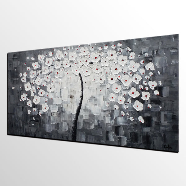 Custom Extra Large Painting, Flower Tree Painting, Abstract Art Paintings-HomePaintingDecor