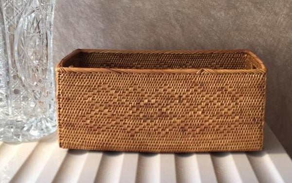 Natural Fiber Baskets, Small Storage Basket for Kitchen, Indonesia Woven Storage Basket, Rattan Storage Basket for Dining Room-HomePaintingDecor