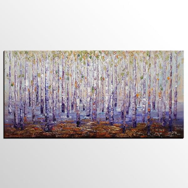Custom Extra Large Painting, Autumn Tree Landscape Painting, Abstract Autumn Paintings-HomePaintingDecor