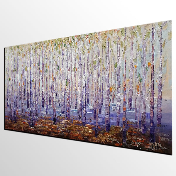 Custom Extra Large Painting, Autumn Tree Landscape Painting, Abstract Autumn Paintings-HomePaintingDecor