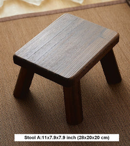 Dining Table Stool, Shoe-changing Stool, Solid Wood low Stool, Paulownia Wood Stool, Children's Wooden Stool, Sofa Stool-HomePaintingDecor