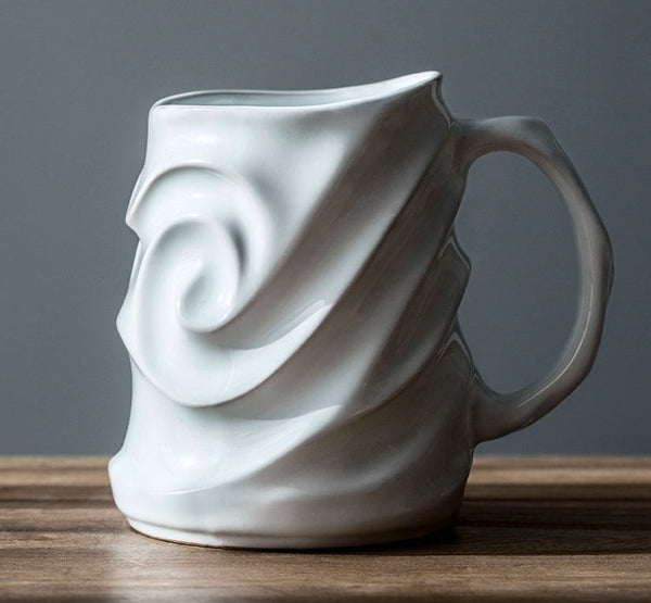 Brown Ceramic Coffee Mug, Stoneware Coffee Mugs, Large Capacity Coffee Cups, Large Handmade Pottery Coffee Mug-HomePaintingDecor