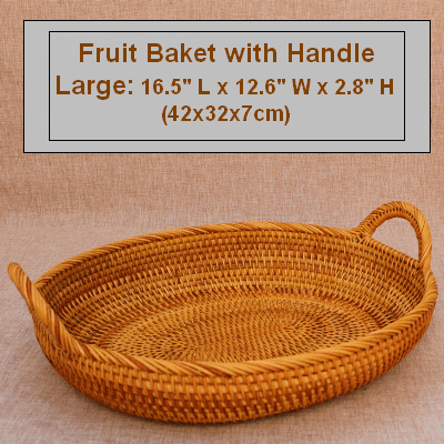 Small Round Storage Basket, Woven Rattan Basket, Fruit Basket for Kitchen, Storage Basket for Dining Room-HomePaintingDecor