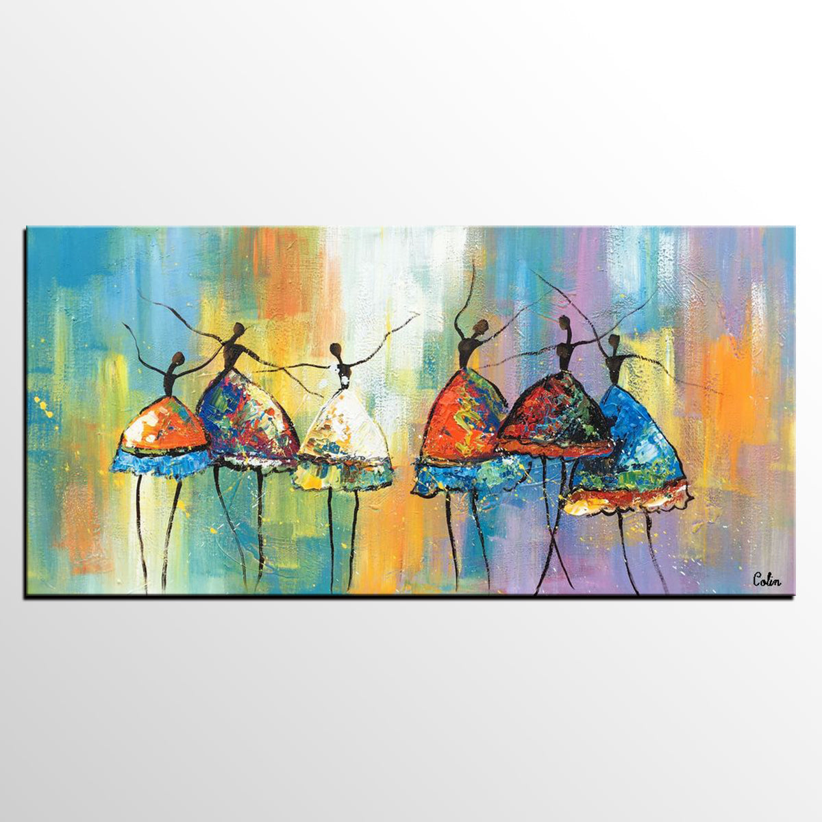 Ballet Dancer Abstract Painting, Original Figurative Canvas Art, Modern Expressionist Wall Decor, Dance Inspired Artwork