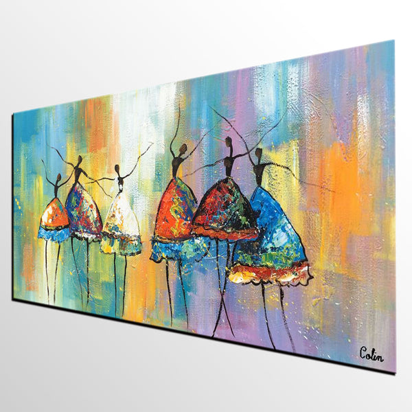 Abstract Acrylic Paintings, Modern Canvas Painting, Ballet Dancer Painting, Original Abstract Painting for Sale, Custom Abstract Painting-HomePaintingDecor