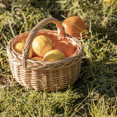 Small Kitchen Storage Baskets, Picnic Storage Basket with Handle, Hand-woven Wicker Storage Basket, Natural Fruit Basket, Willow Weaving Baskets for Vegetable-HomePaintingDecor