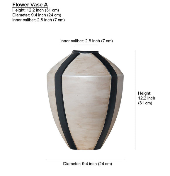 Centerpiece Ceramic Bouquet Vases, Porcelain Vases for Modern Home Decor, Large Contemporary Vases on Dining Table, Handmade Modern Flower Vase-HomePaintingDecor