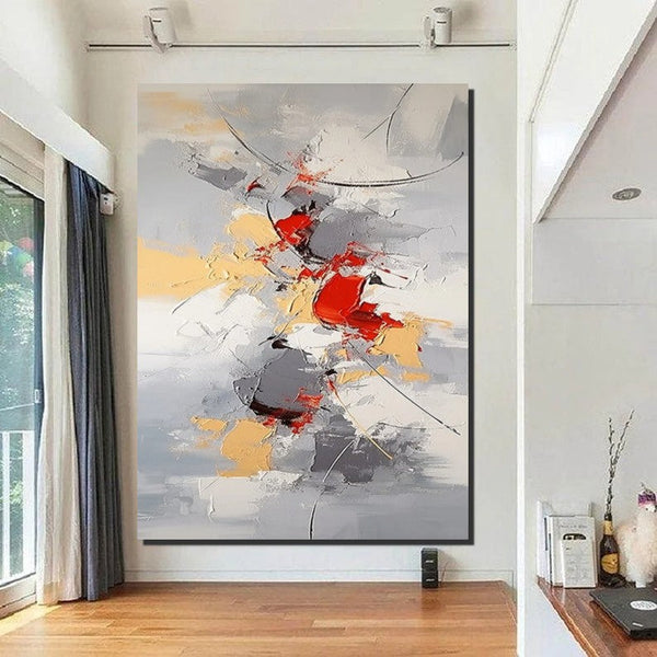 Large Canvas Painting for Office, Simple Modern Acrylic Paintings, Dining Room Canvas Painting, Contemporary Modern Artwork-HomePaintingDecor