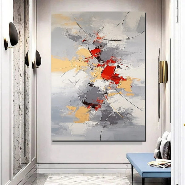 Large Canvas Painting for Office, Simple Modern Acrylic Paintings, Dining Room Canvas Painting, Contemporary Modern Artwork-HomePaintingDecor