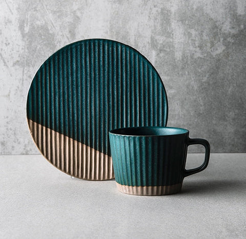 Ceramic Coffee Cups, Coffee Cup and Saucer Set, Pottery Coffee Cups, Cappuccino Coffee Mug, Coffee Cup for Sale, Tea Cup, White / Green / Blue / Yellow-HomePaintingDecor