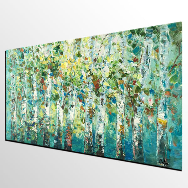 Original Painting, Spring Tree Painting, Custom Extra Large Painting, Oil Painting for Dining Room