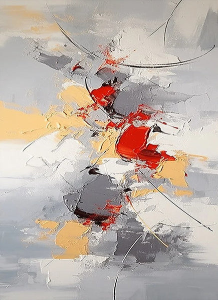 Large Canvas Painting for Office, Simple Modern Acrylic Paintings, Dining Room Canvas Painting, Contemporary Modern Artwork-HomePaintingDecor