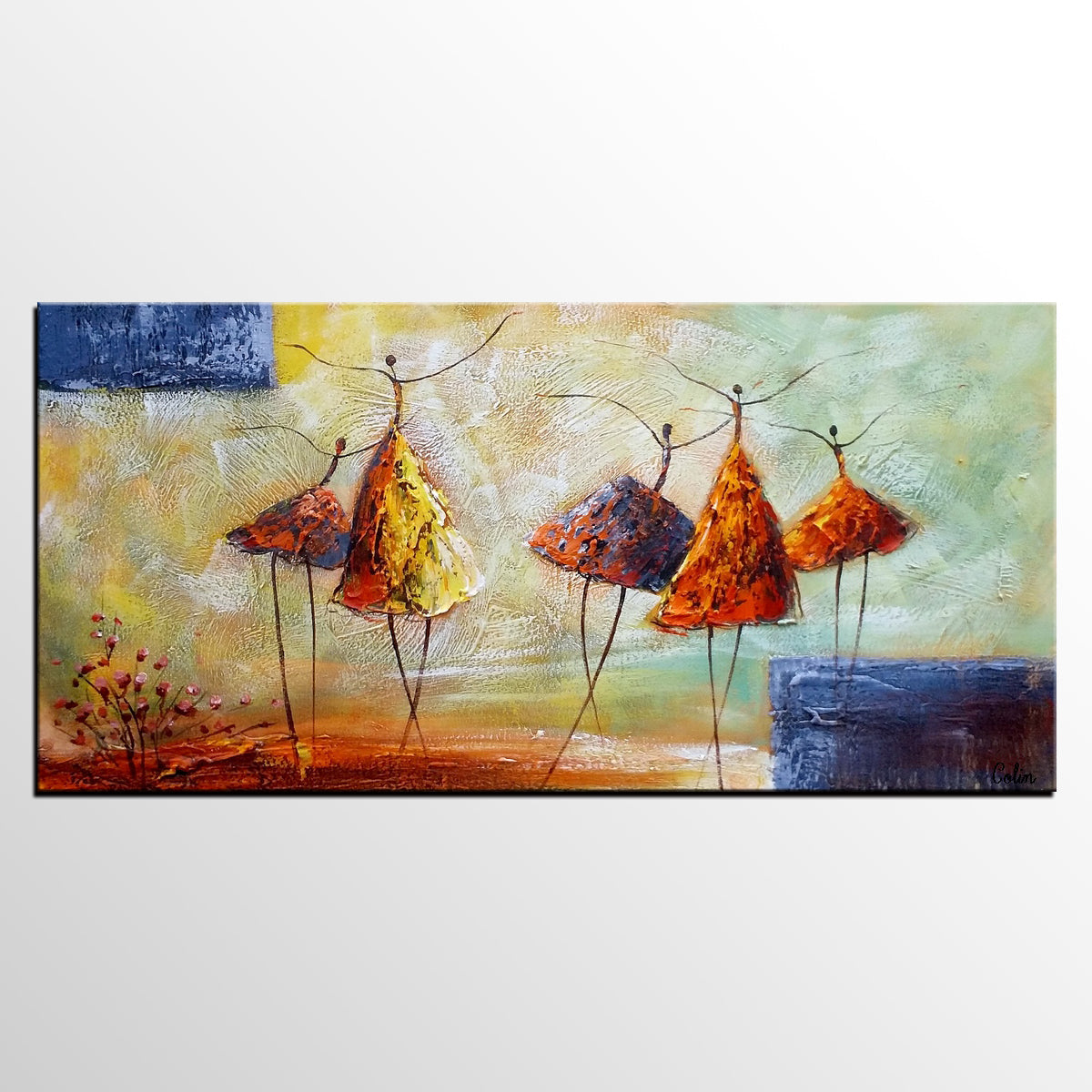 Ballet Dancer Painting, Dancing Painting, Heavy Texture Painting, Custom Large Painting for Sale, Paintings for Bedroom, Buy Wall Art Online-HomePaintingDecor