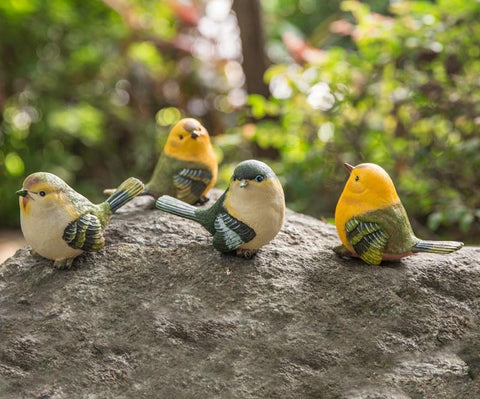 Singing Birds in the Garden, Animal Resin Statue for Garden Ornament, Lovely Birds Statues, Outdoor Decoration Ideas, Garden Ideas-HomePaintingDecor