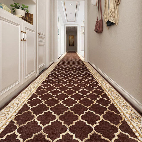 Modern Extra Long Hallway Runners, Stain-resistant Non Slip Kitchen Runner Rugs, Easy Care Entryway Brown Runner Rugs, Long Narrow Runner Rugs, Entrance Hallway Runners, Hallway Runners-HomePaintingDecor
