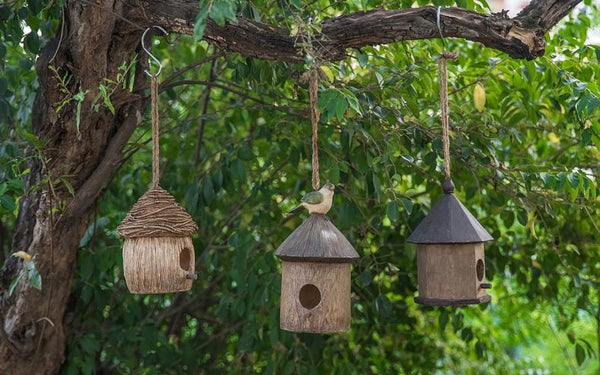 Resin Bird Nest for Garden Ornament, Bird House in the Garden, Lovely Birds House, Outdoor Decoration Ideas, Garden Ideas-HomePaintingDecor