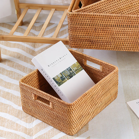 Extra Large Woven Baskets for Living Room, Storage Baskets for Clothes, Storage Baskets for Kitchen, Rectangular Storage Basket for Bedroom, Storage Baskets for Shelves-HomePaintingDecor